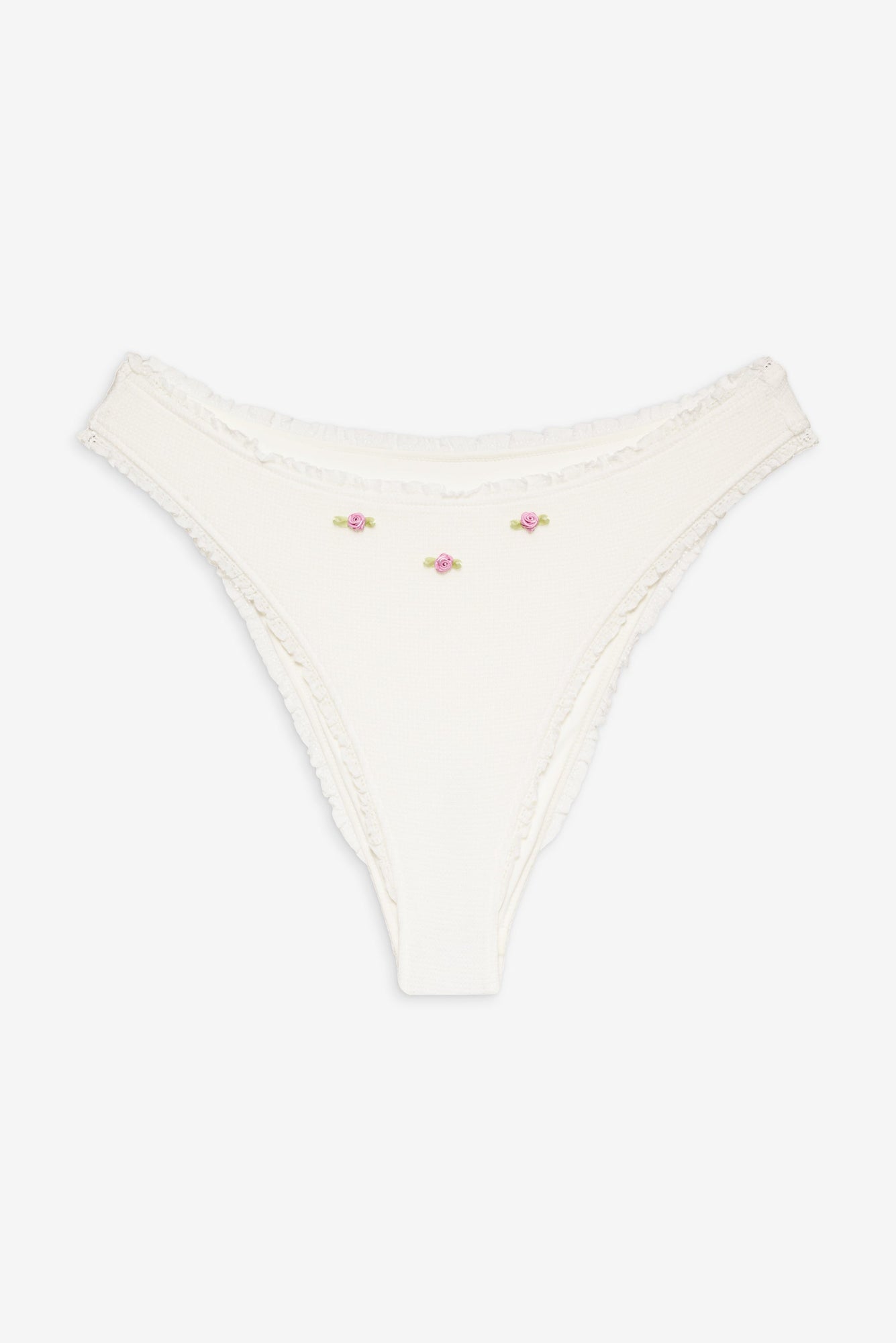 Beck High Waisted Bikini Bottom | White