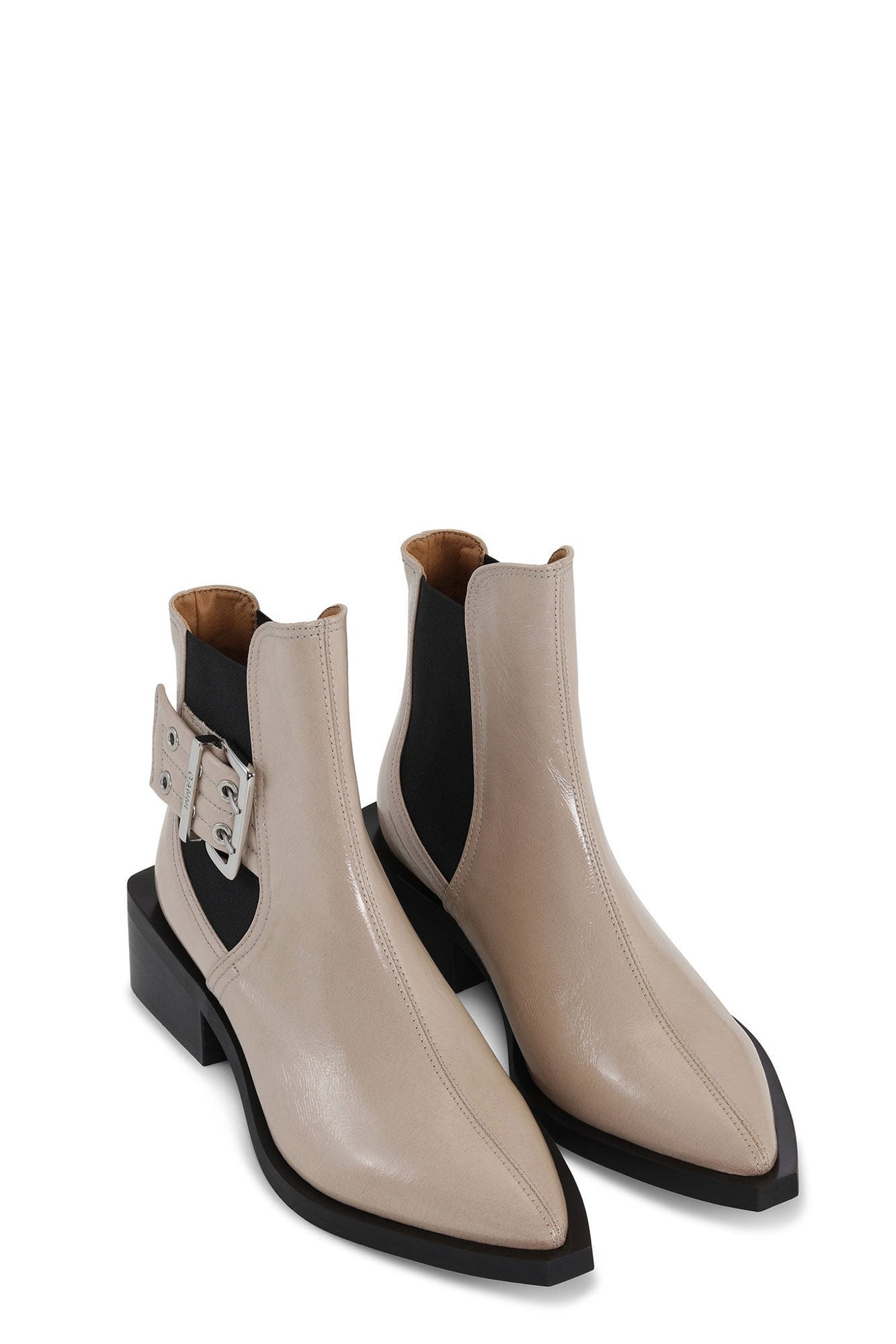 Beige Feminine Buckle Chelsea Boots | Taos Taupe