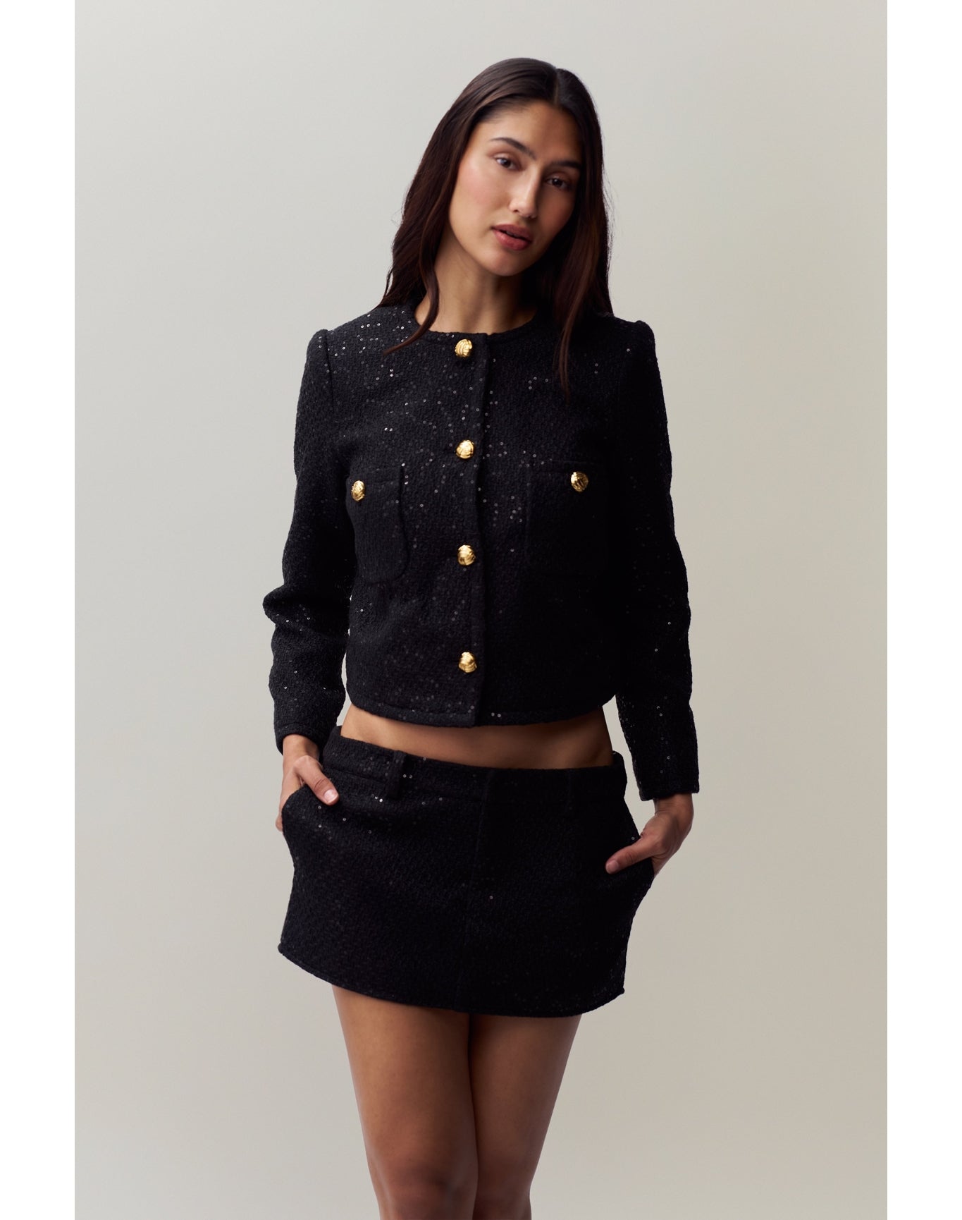 Bela Tweed Jacket | Black