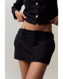 Bela Tweed Mini Skirt | Black