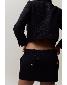 Bela Tweed Mini Skirt | Black