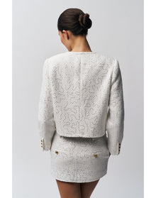 Bela Tweed Mini Skirt | White