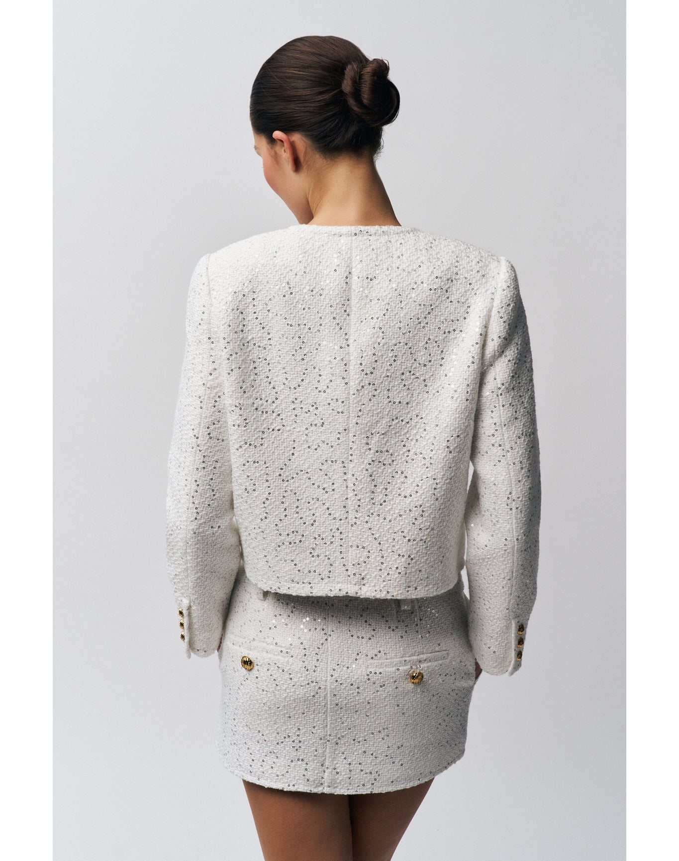 Bela Tweed Mini Skirt | White