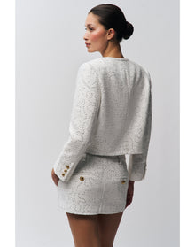 Bela Tweed Mini Skirt | White