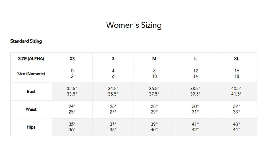 Product size guide