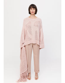 Belle | Open Knit Sweater | Pale Rose