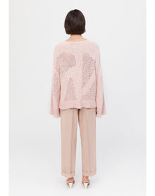 Belle | Open Knit Sweater | Pale Rose