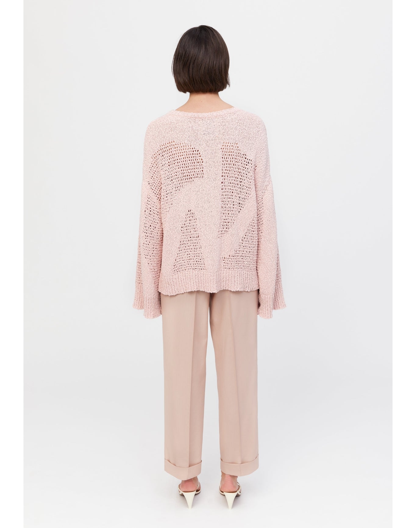 Belle | Open Knit Sweater | Pale Rose