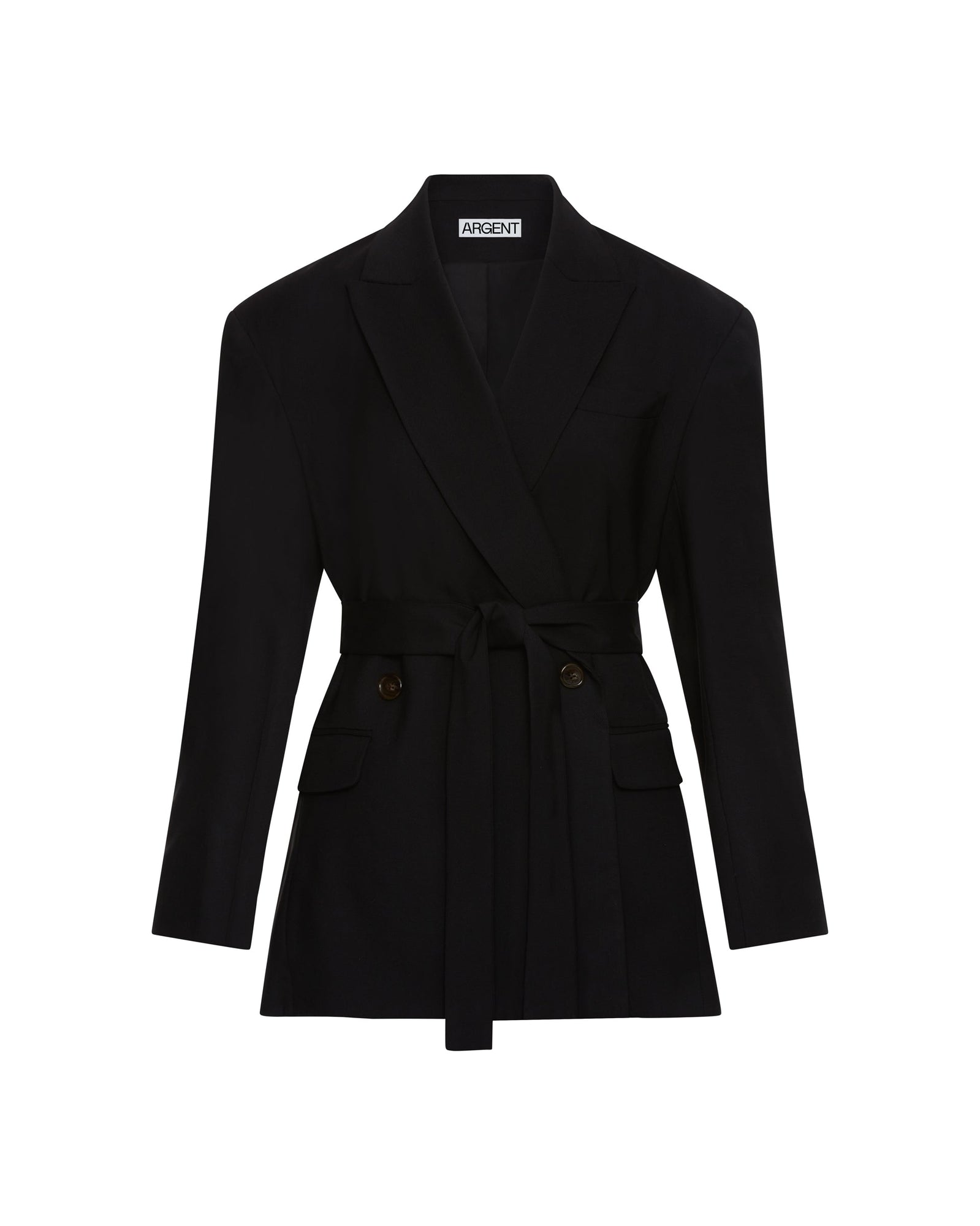 Belted Blazer in Seasonless Wool | Black