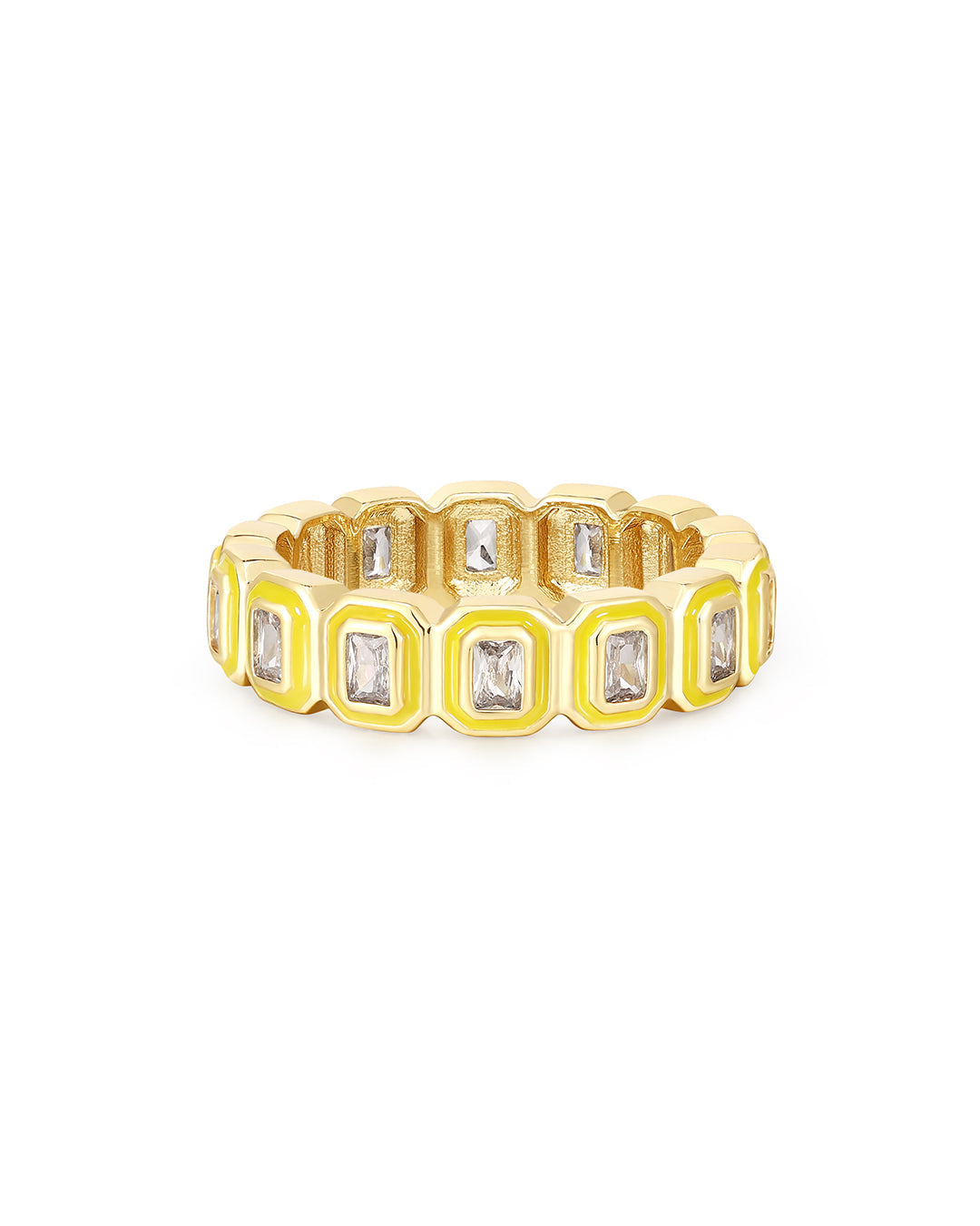 Bezel Ballier Ring - Neon Yellow - Gold | Plated Gold