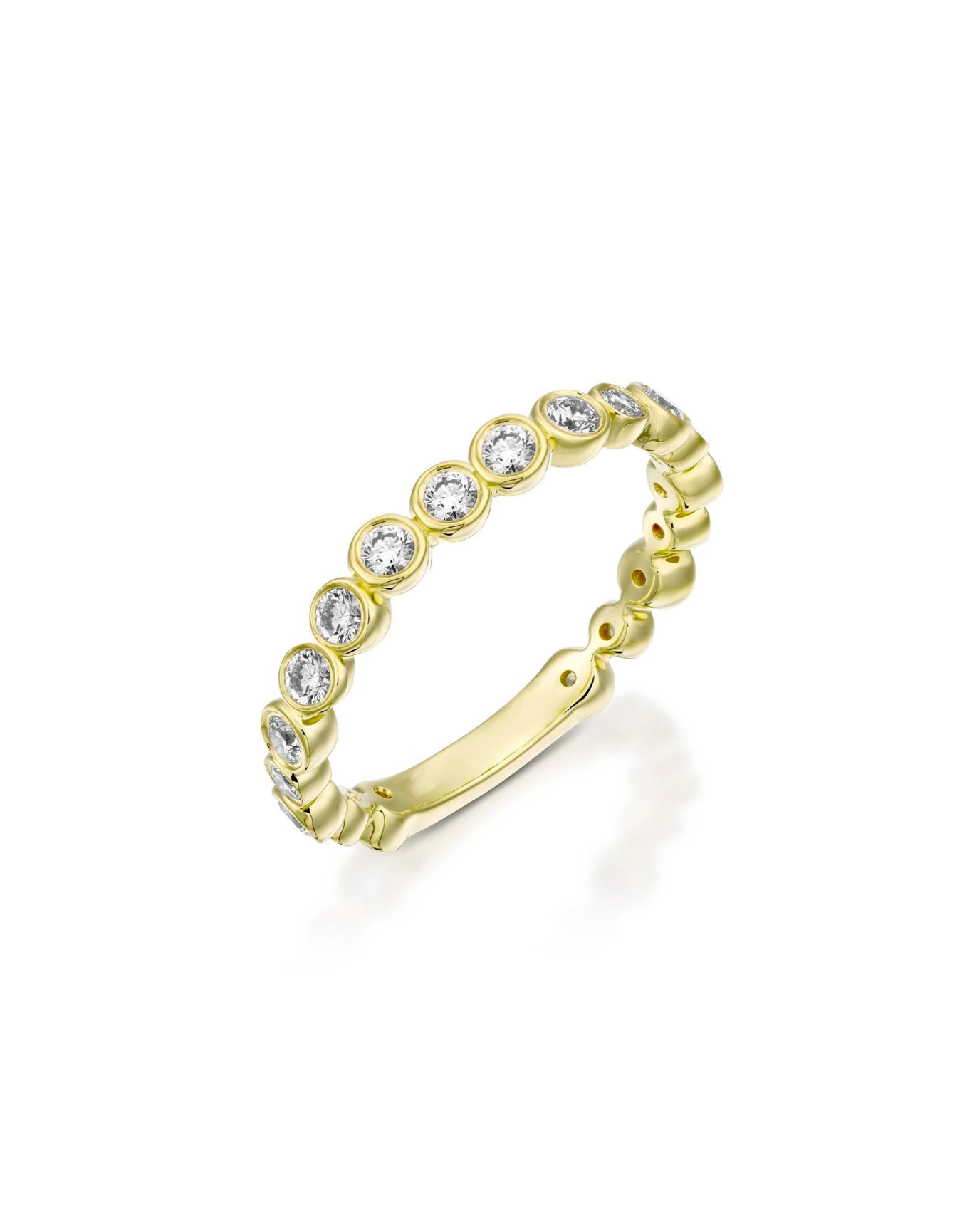 Bezel Set Matte Finish Ring | 14kt Yellow Gold