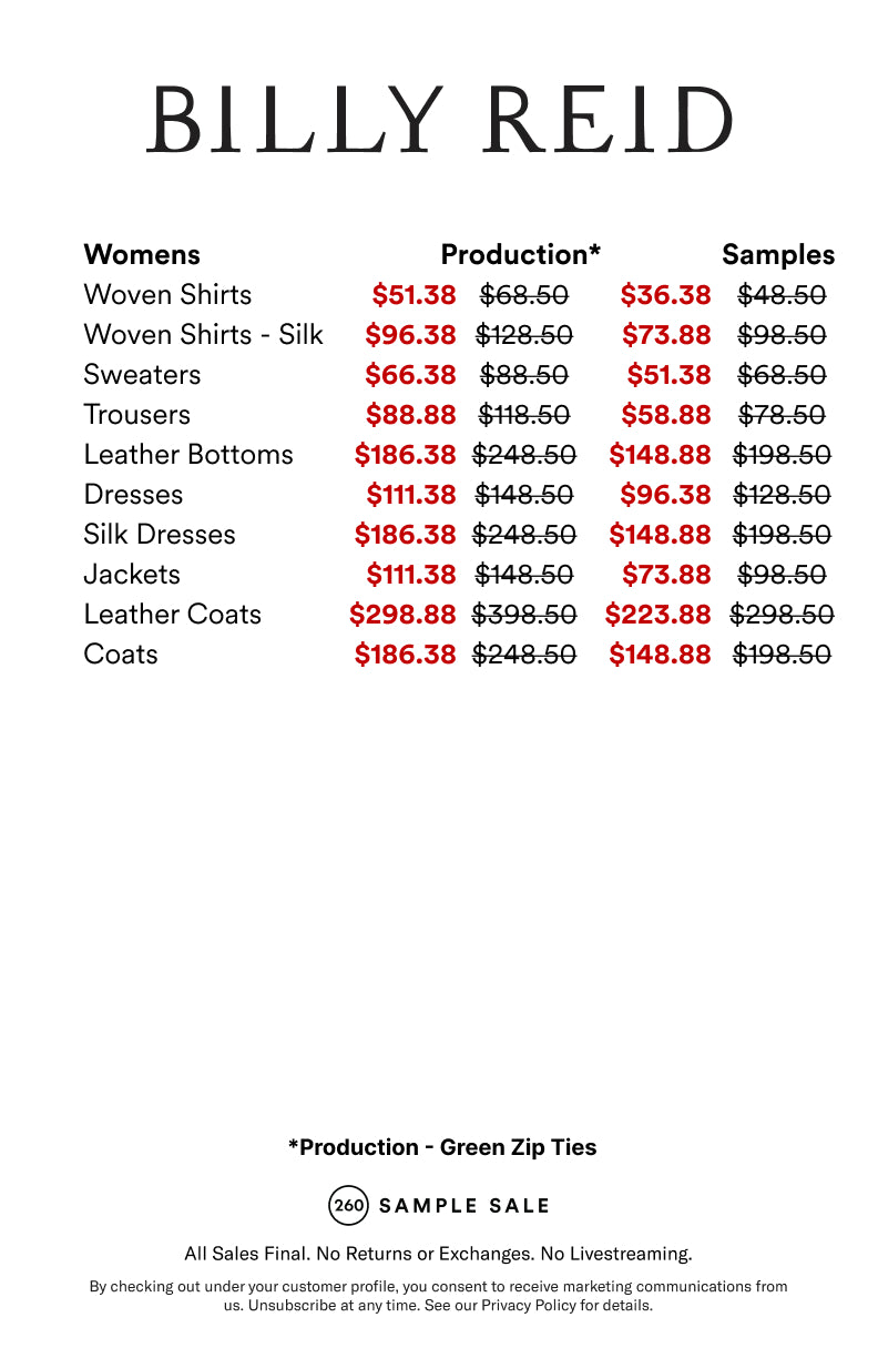 Price table