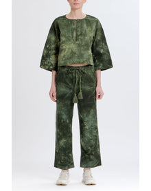 Birdie Corduroy Top | Army Tie Dye