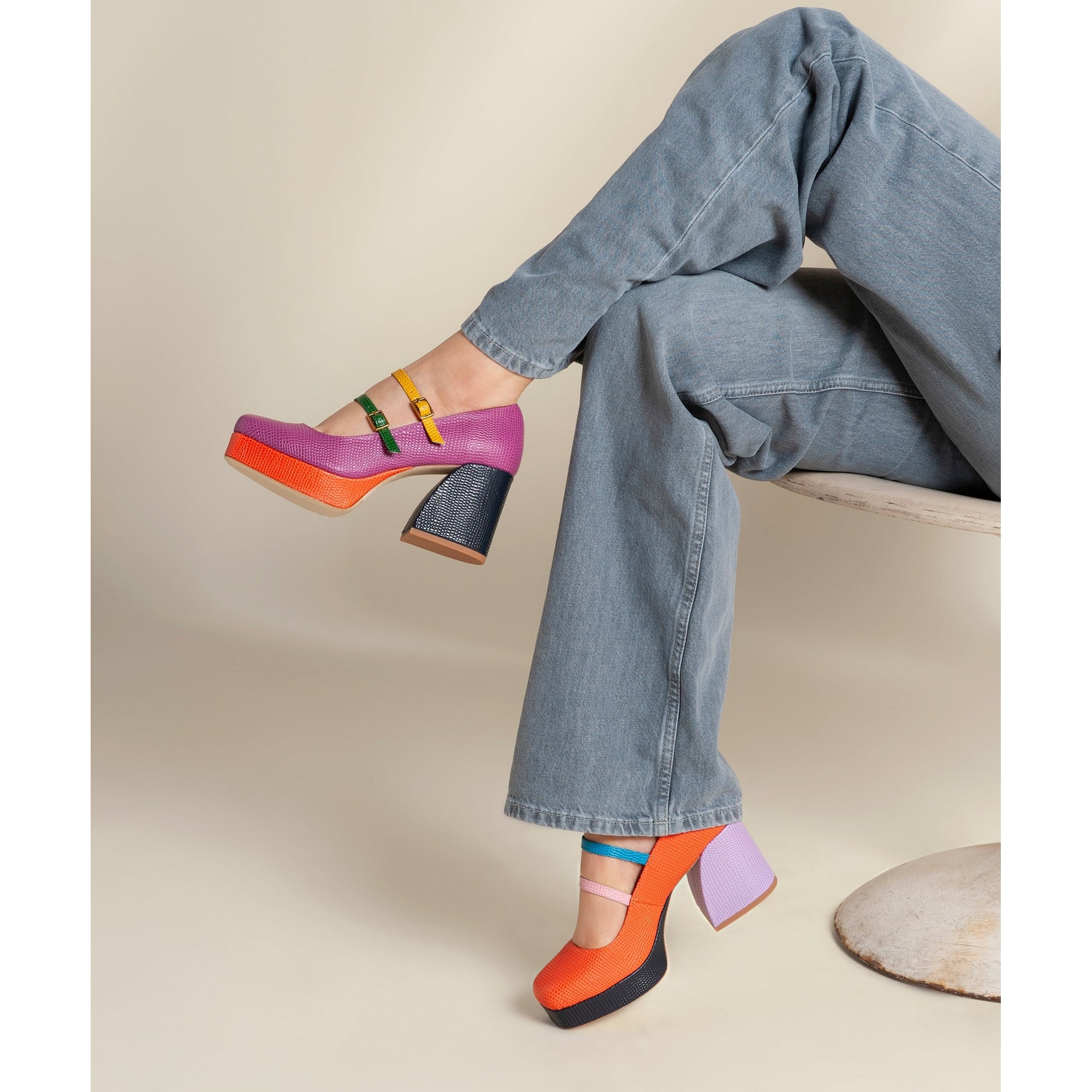 Bizzy Chunky Platform Heel | Bermuda