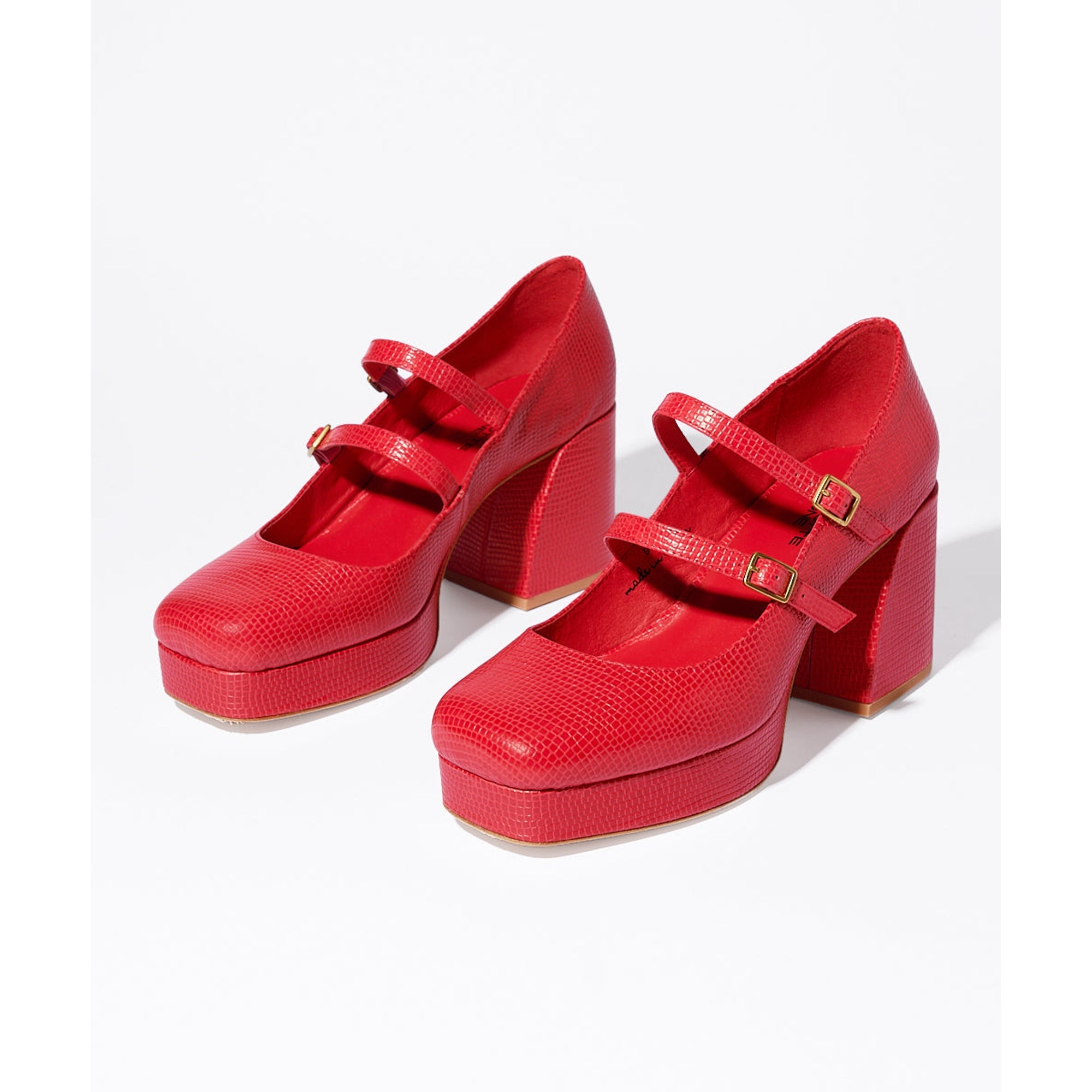 Bizzy Retro Inspired Chunky Strapped Heel | Vamp