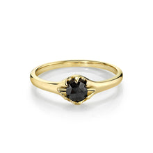 Women | Black Diamond Buttercup Ring | 14k Yellow Gold