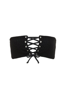 Corset Bikini Top | Black Crochet