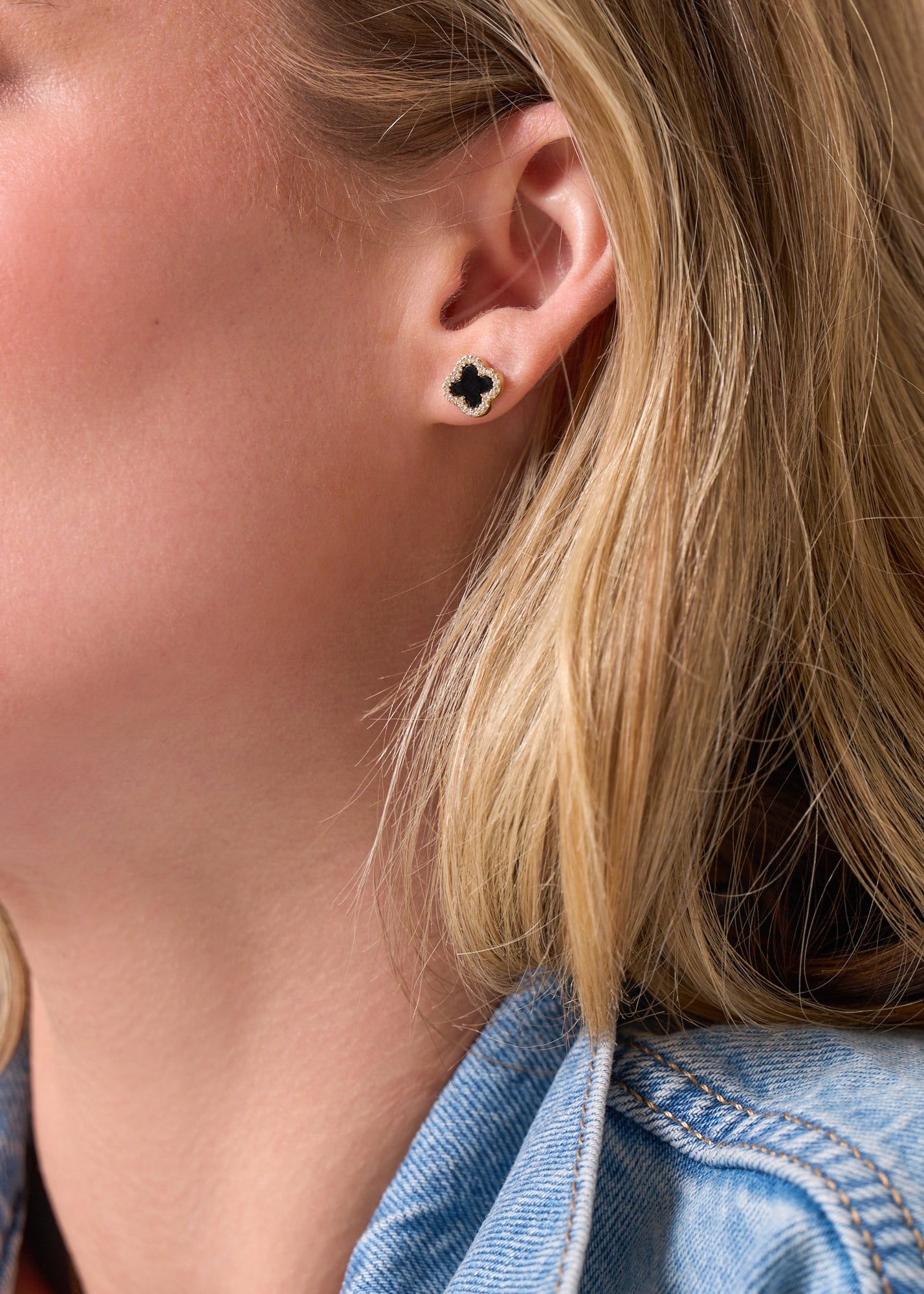 Black Icon Studs | Black Onyx | 14K Gold Plated