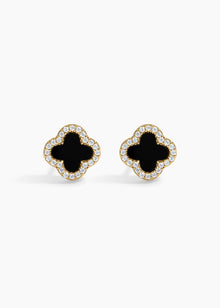 Black Icon Studs | Black Onyx | 14K Gold Plated