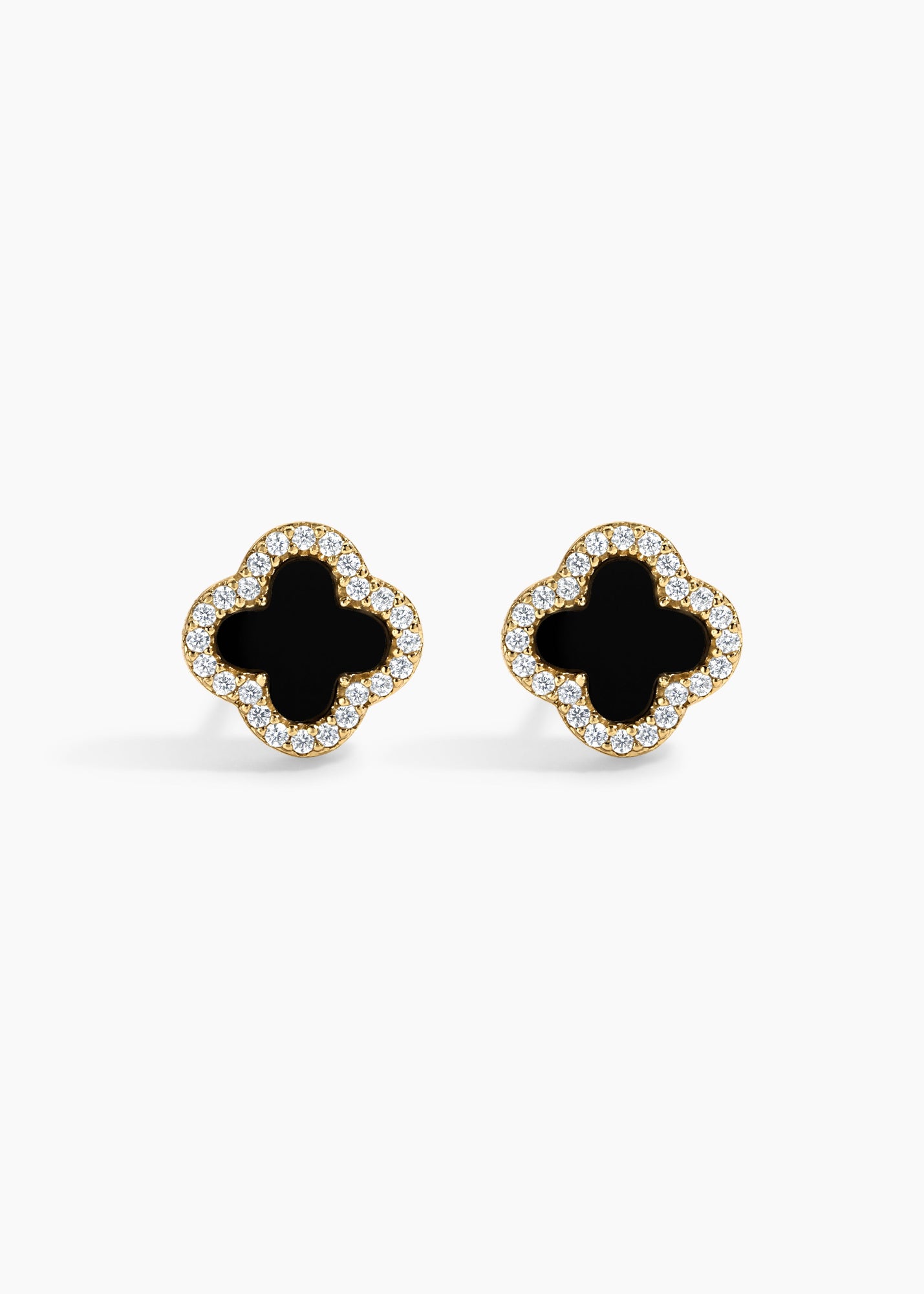Black Icon Studs | Black Onyx | 14K Gold Plated