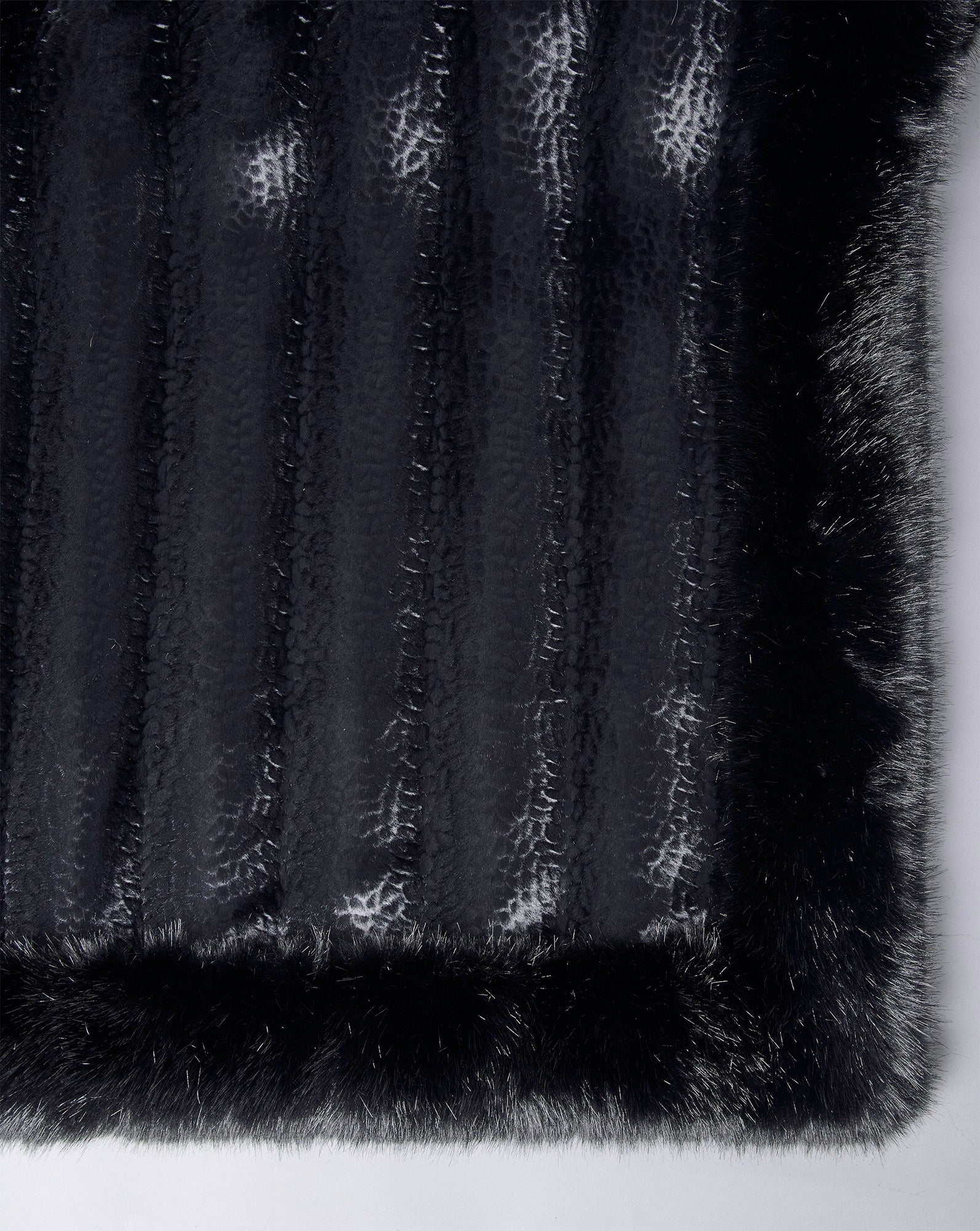 Black Leopard Faux Fur Throw | Onyx