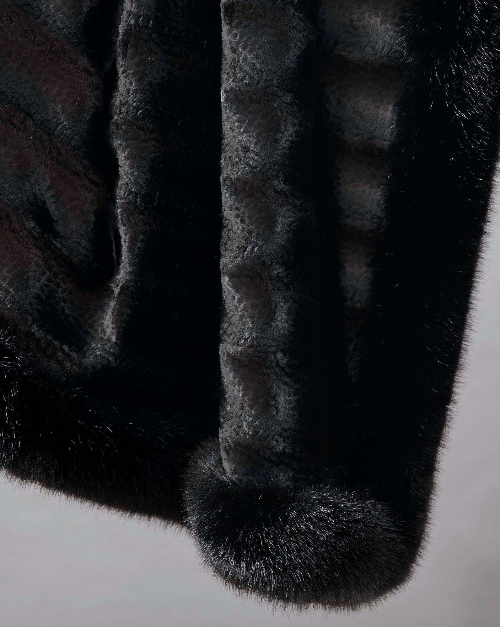 Black Leopard Faux Fur Throw | Onyx