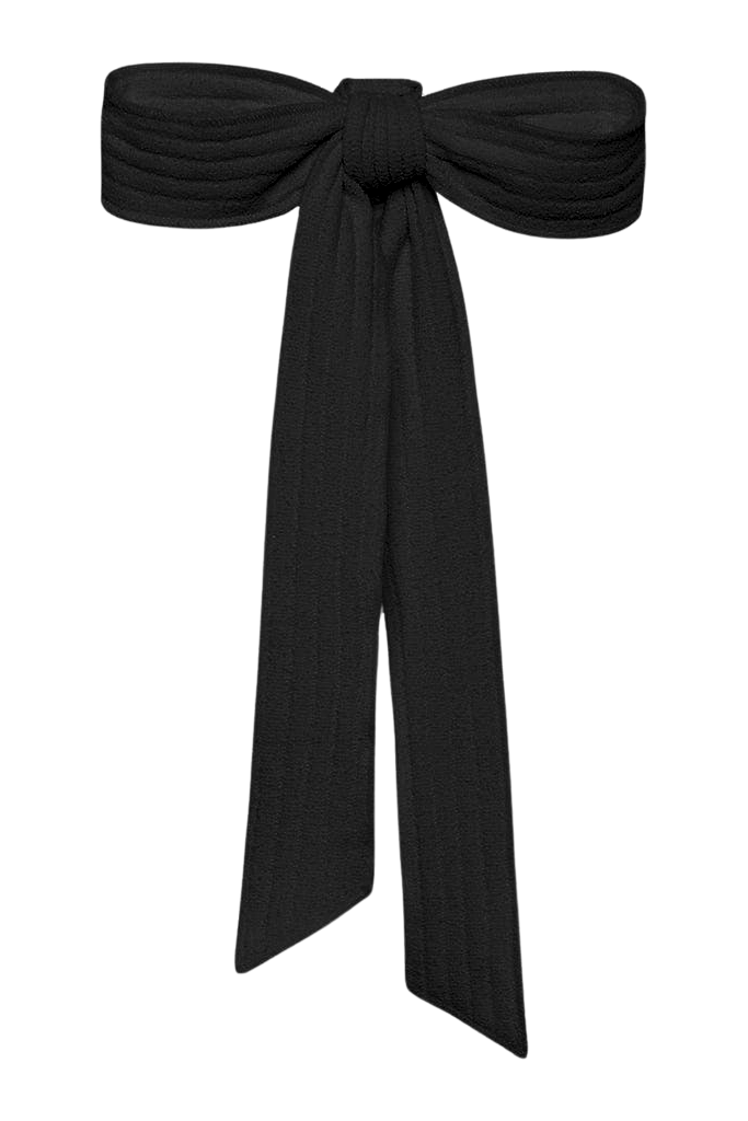 Hair Ribbon | Black Terry Rib