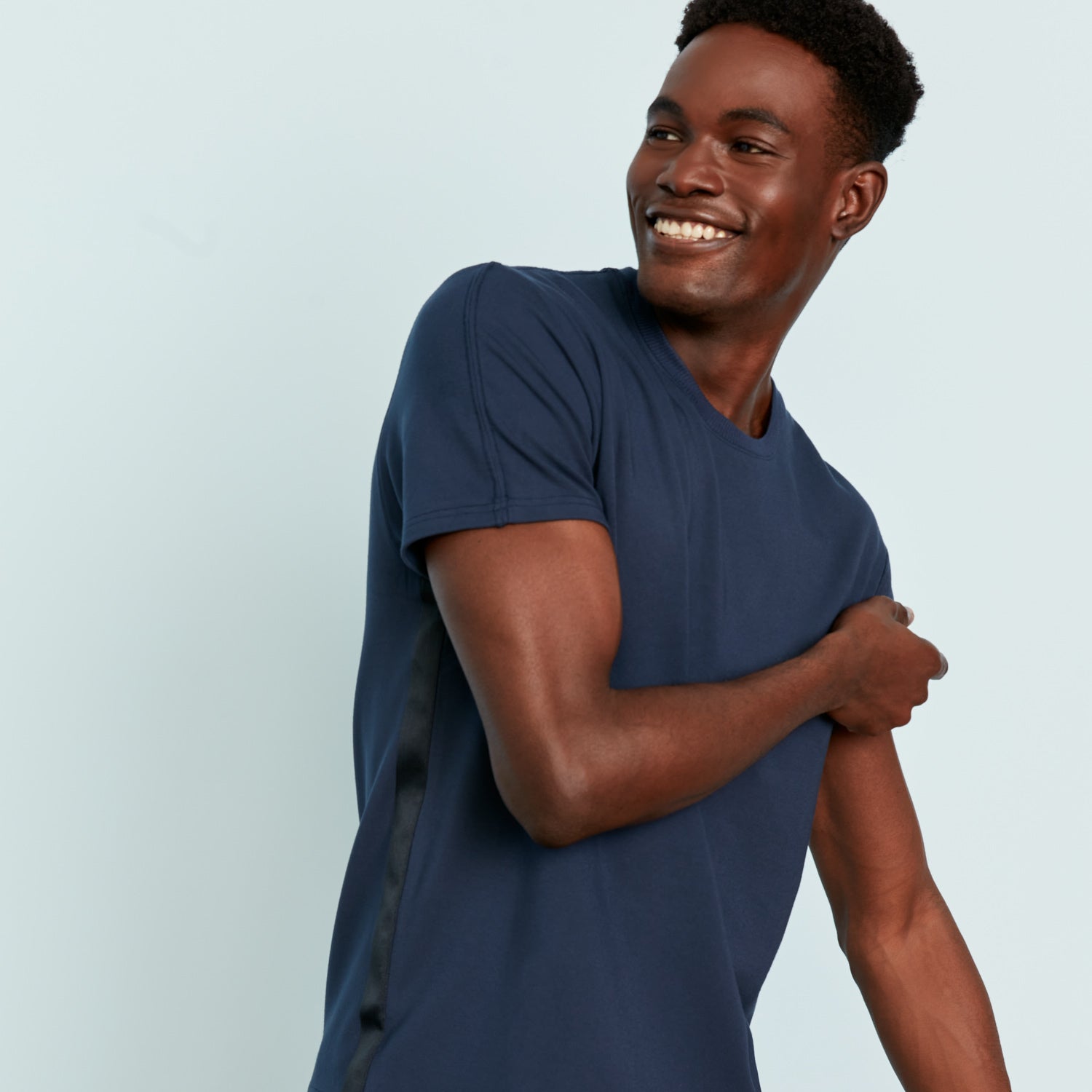 Ultra-Soft French Terry Black Tie Tee | Navy