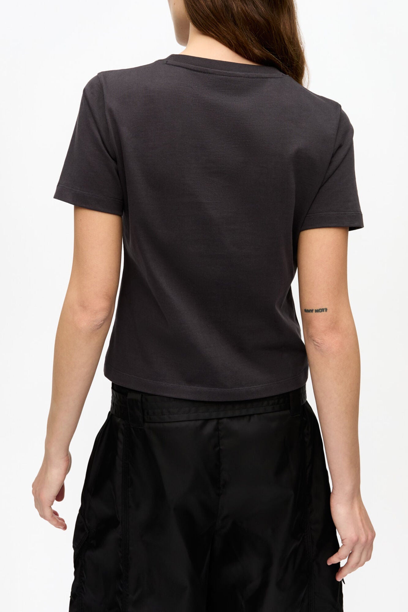 Black Cropped Heart T Shirt | Phantom
