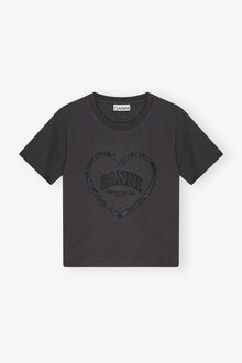 Black Cropped Heart T Shirt | Phantom