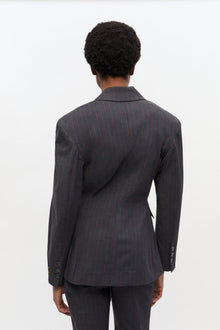 Black Pinstripe Blazer | Phantom