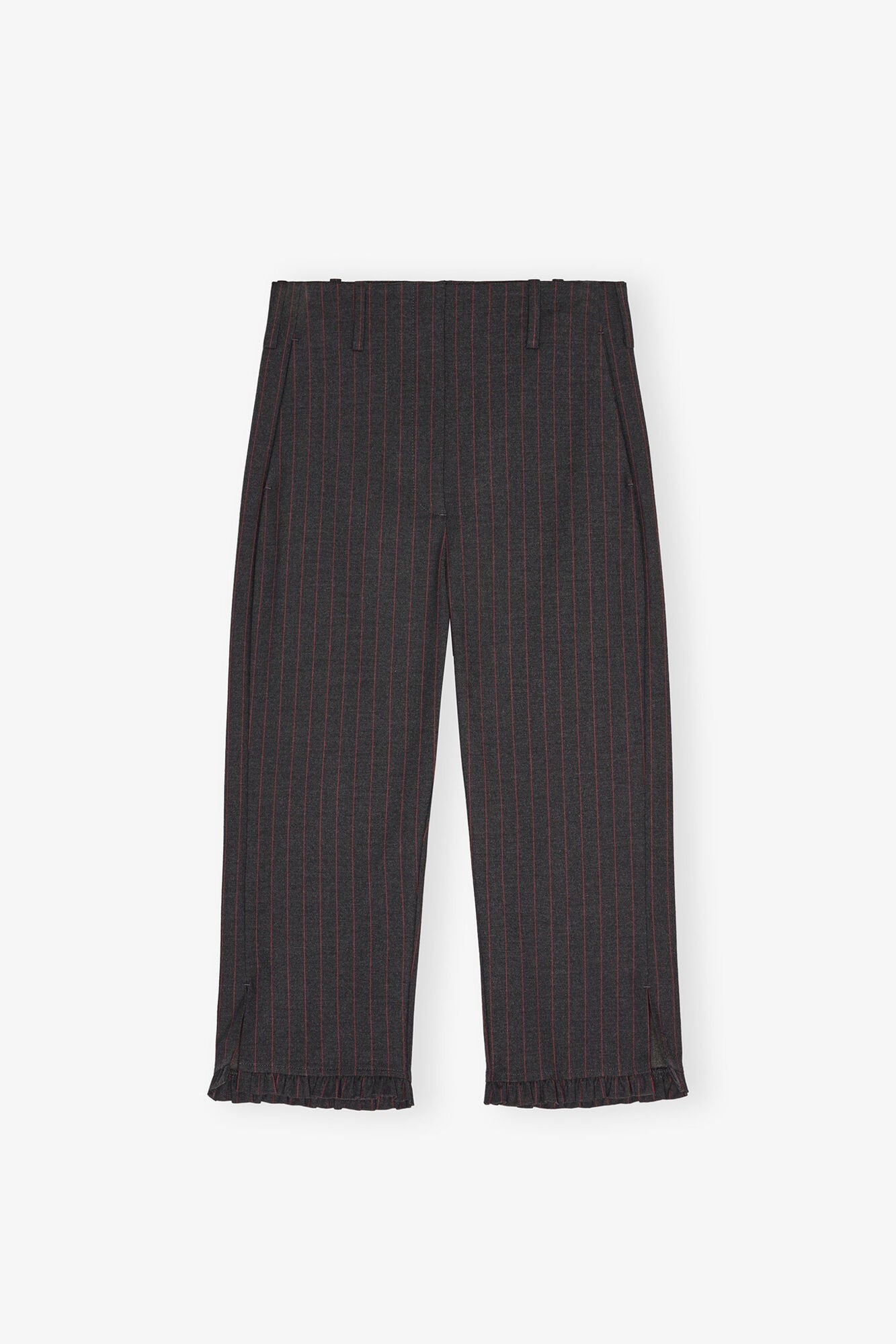 Black Pinstripe Capri Trousers | Phantom