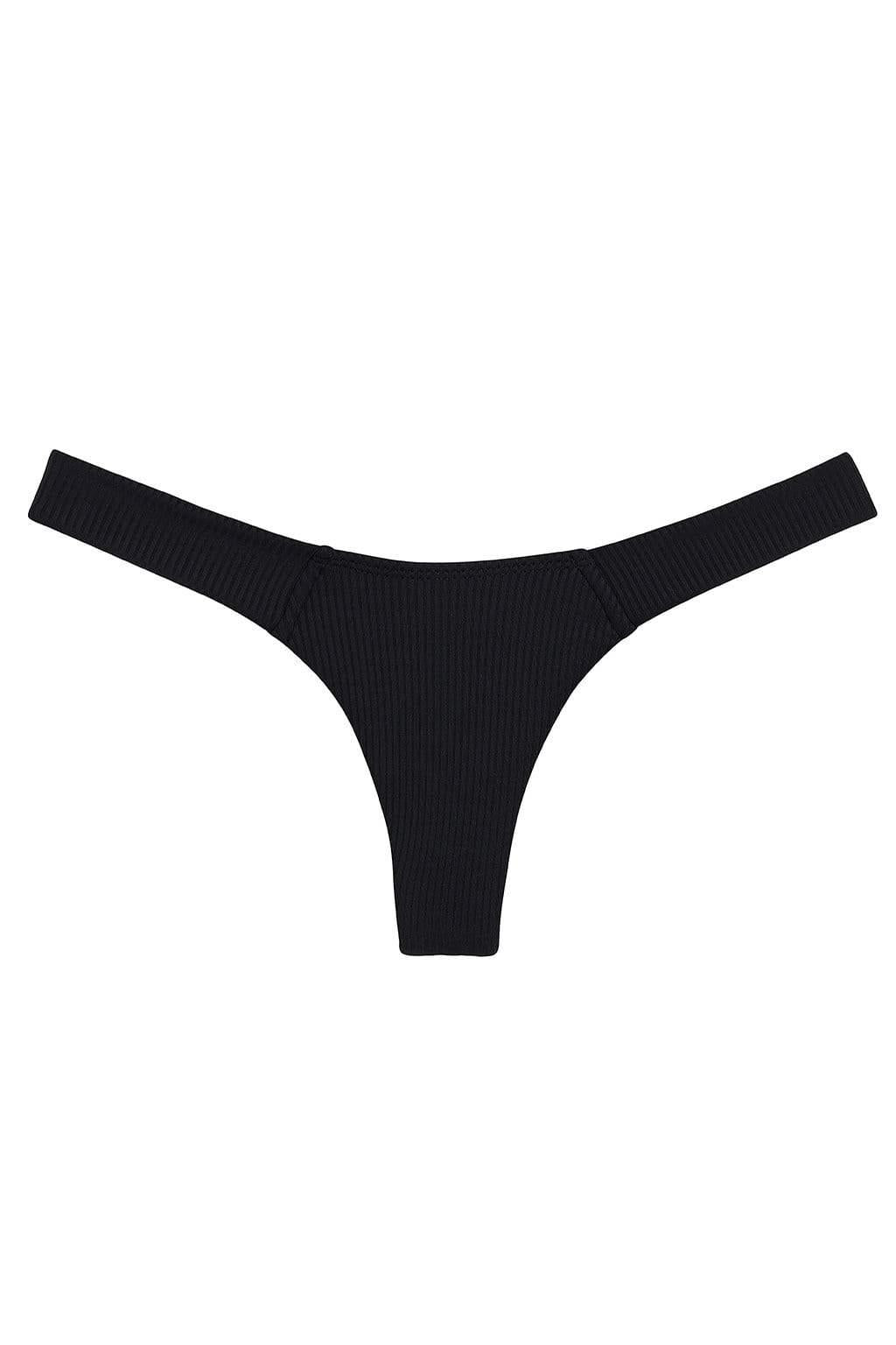 Added Coverage Uno Bikini Bottom | Black Rib