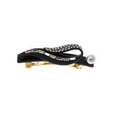Black Pearl, Baguette, & Rhinestone Hair Barrette - Adina's Jewels