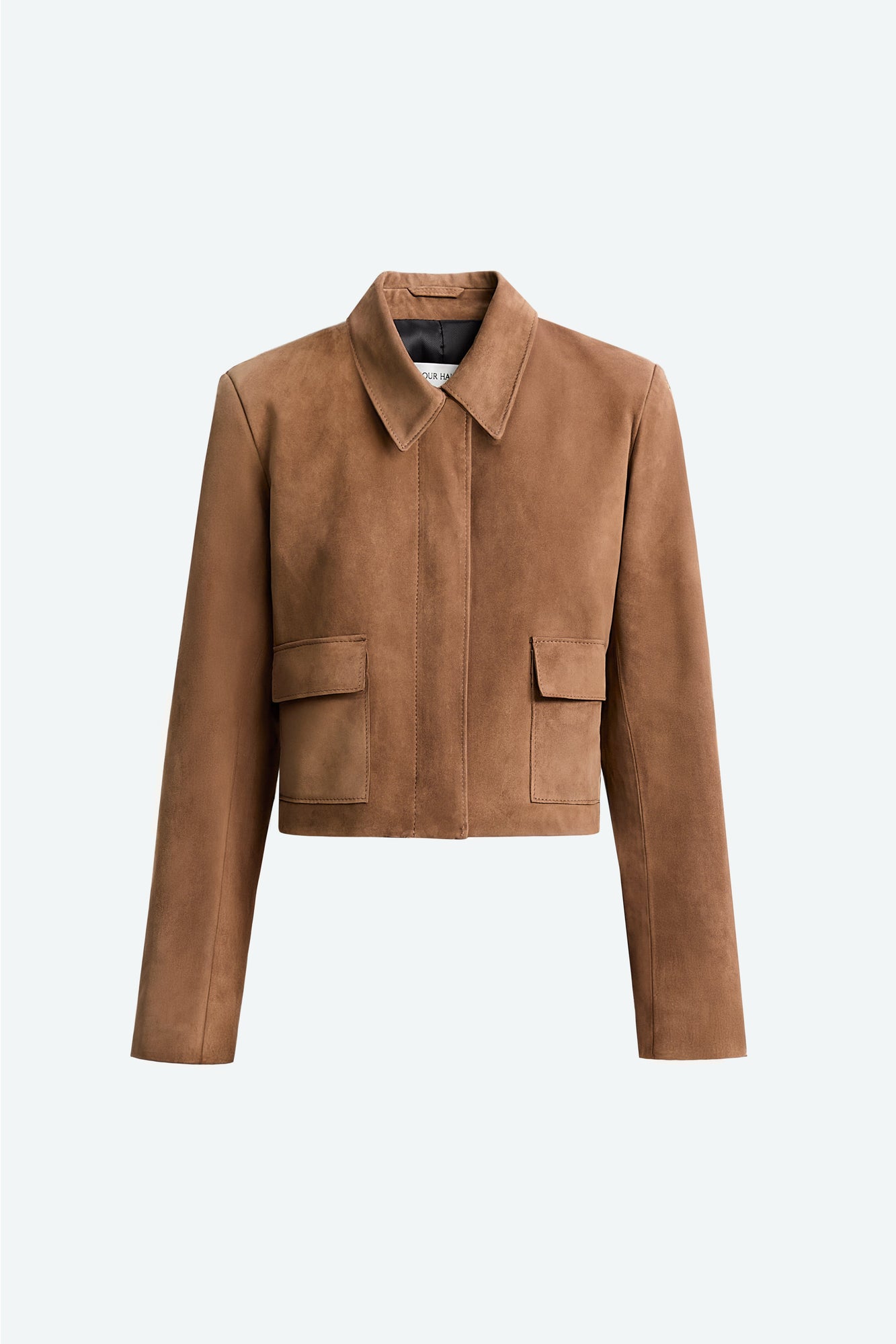 Nour Hammour Bleeker Fitted Suede Jacket Tobacco - Silhouette