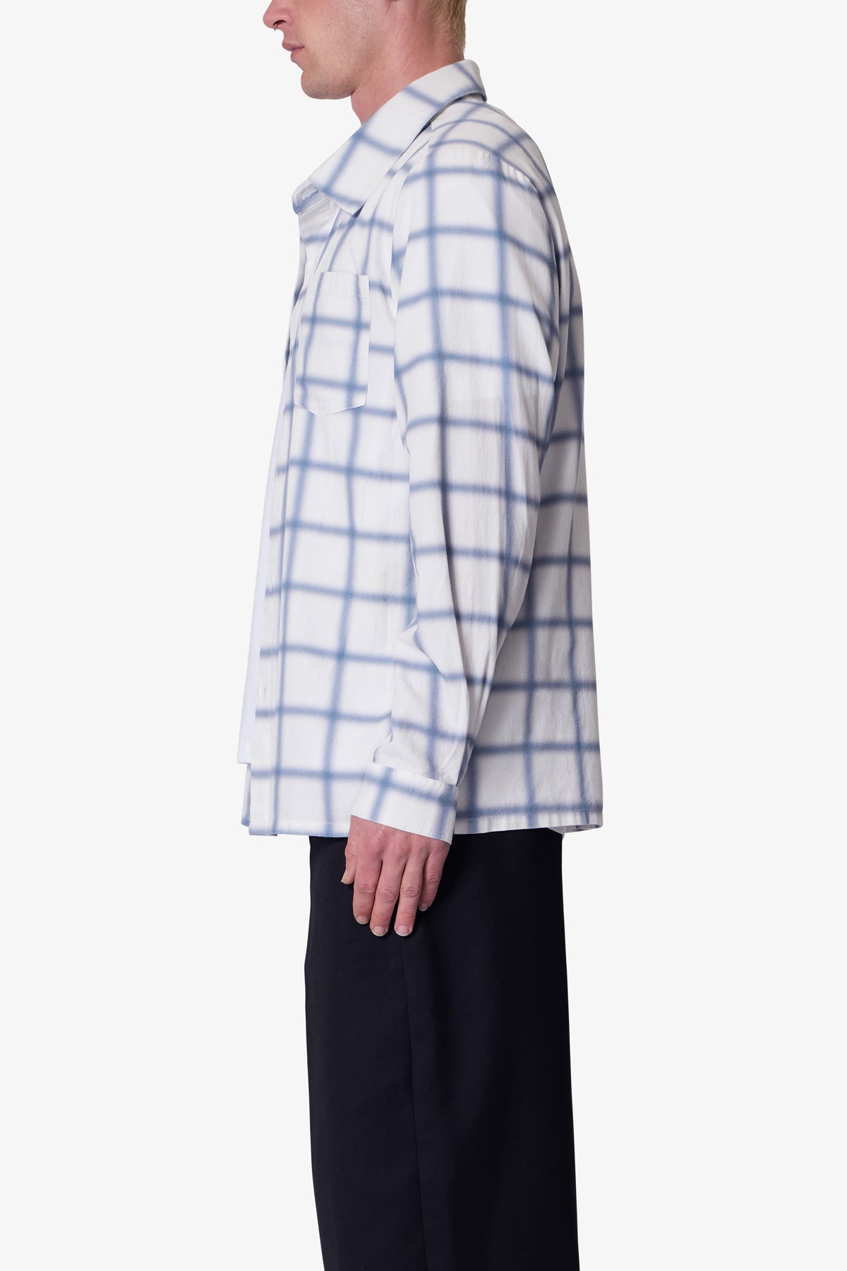 Blue Checked Flannel Shirt | Blue x White