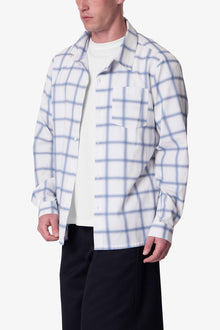Blue Checked Flannel Shirt | Blue x White