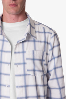 Blue Checked Flannel Shirt | Blue x White