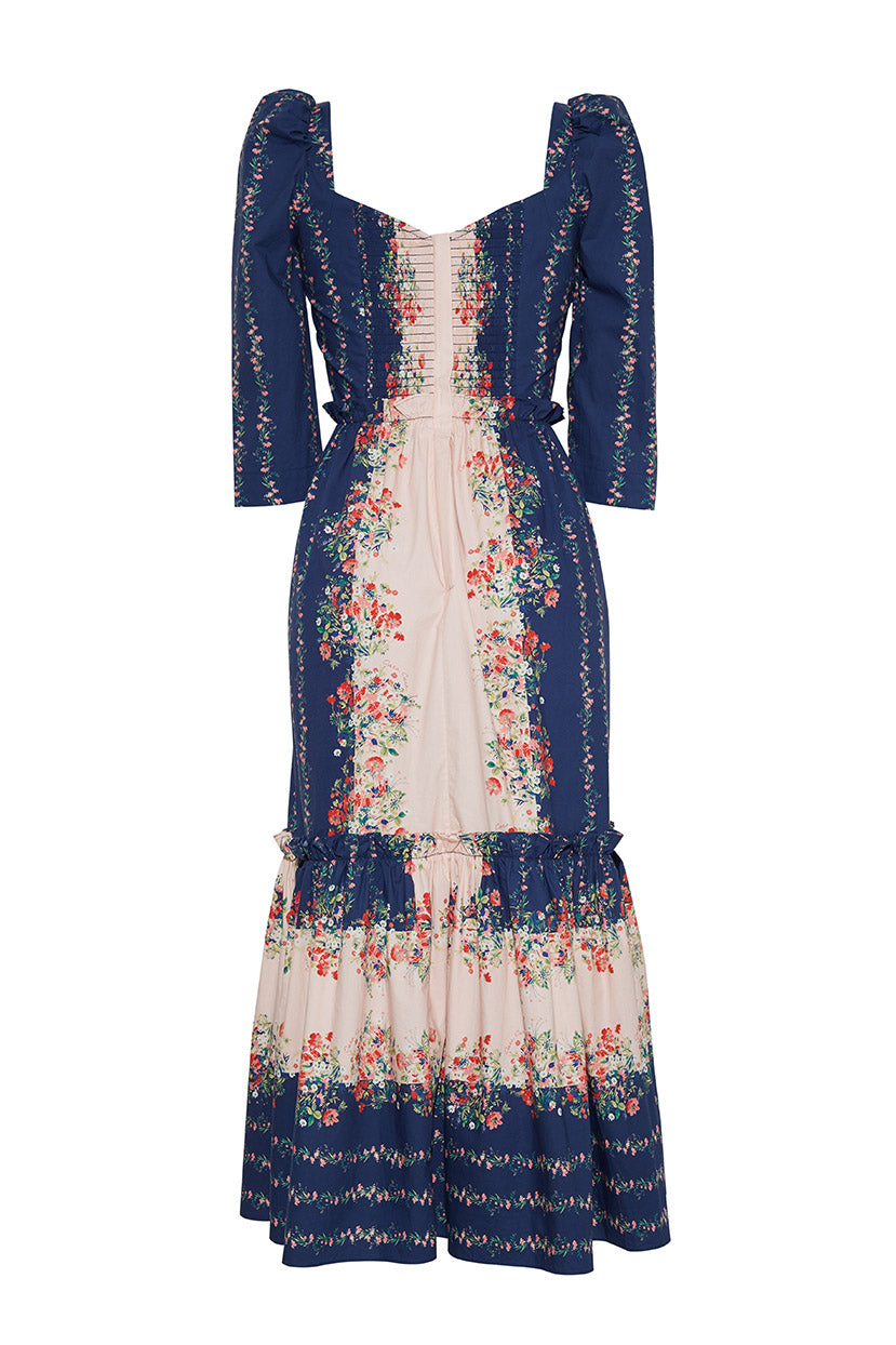 Blue Hill Dress | Ditzy Stripe Midnight