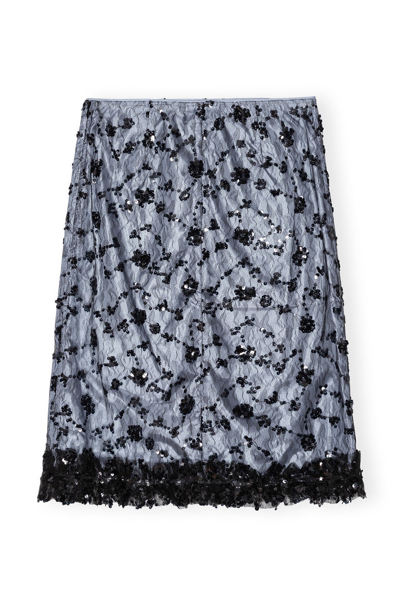 Blue Sequin Lace Skirt | Heather