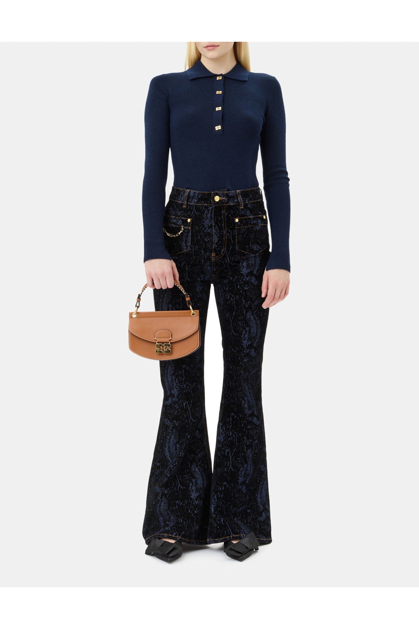 Blue Snake Goddi Jeans | Indigo