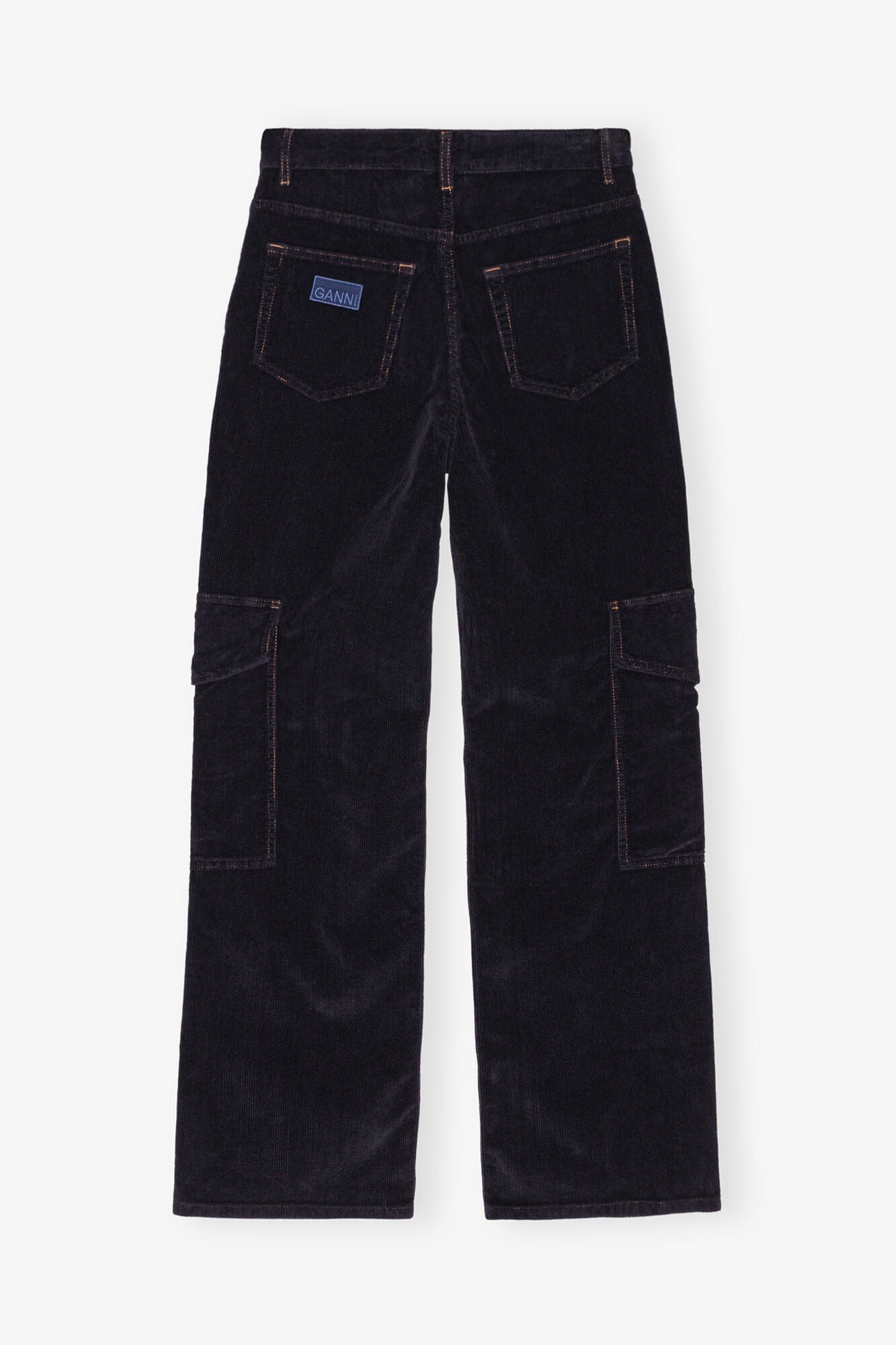 Blue Washed Corduroy Cargo Trousers | Sky Captain