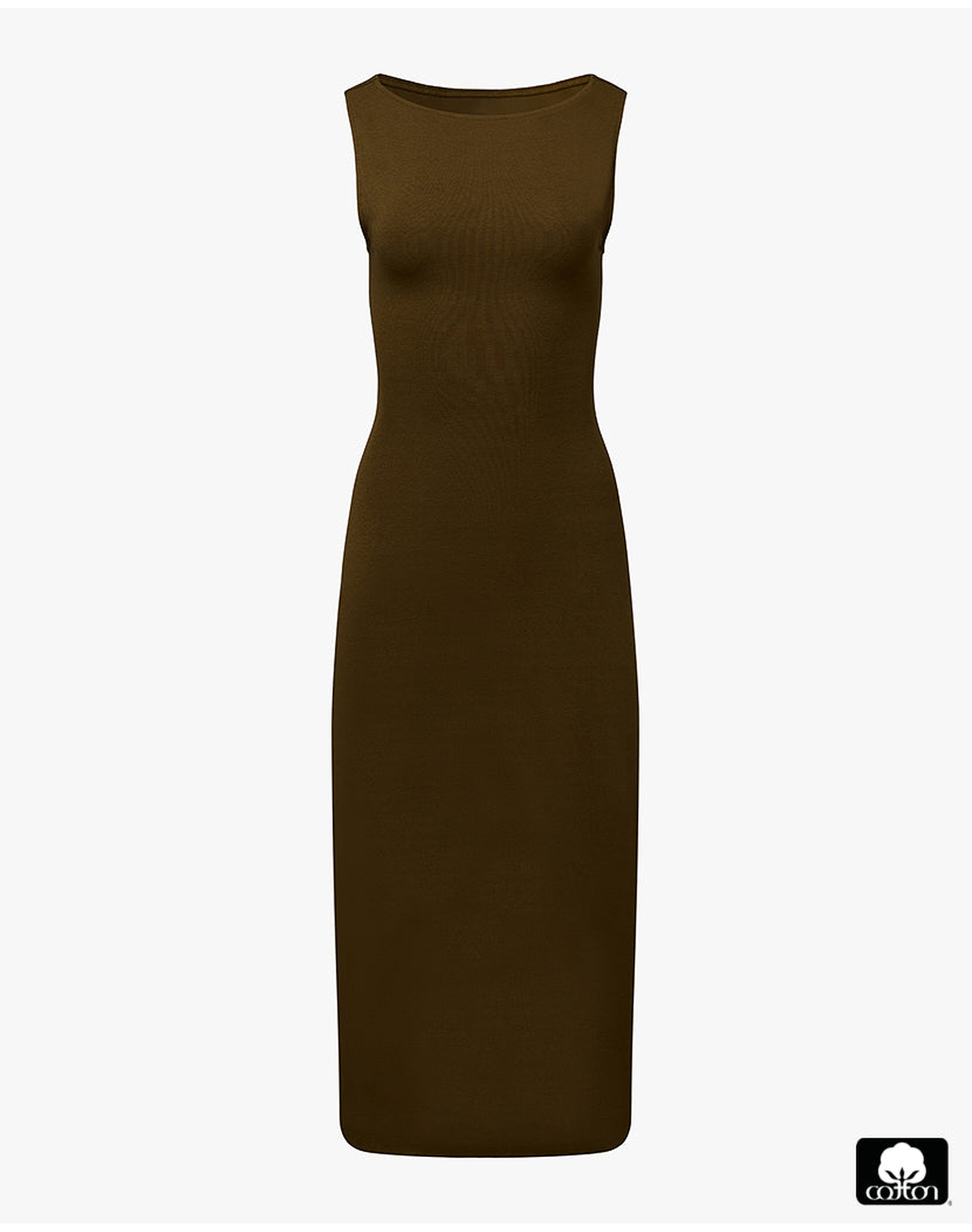 Boat Neck Midi Dress | Military Olive