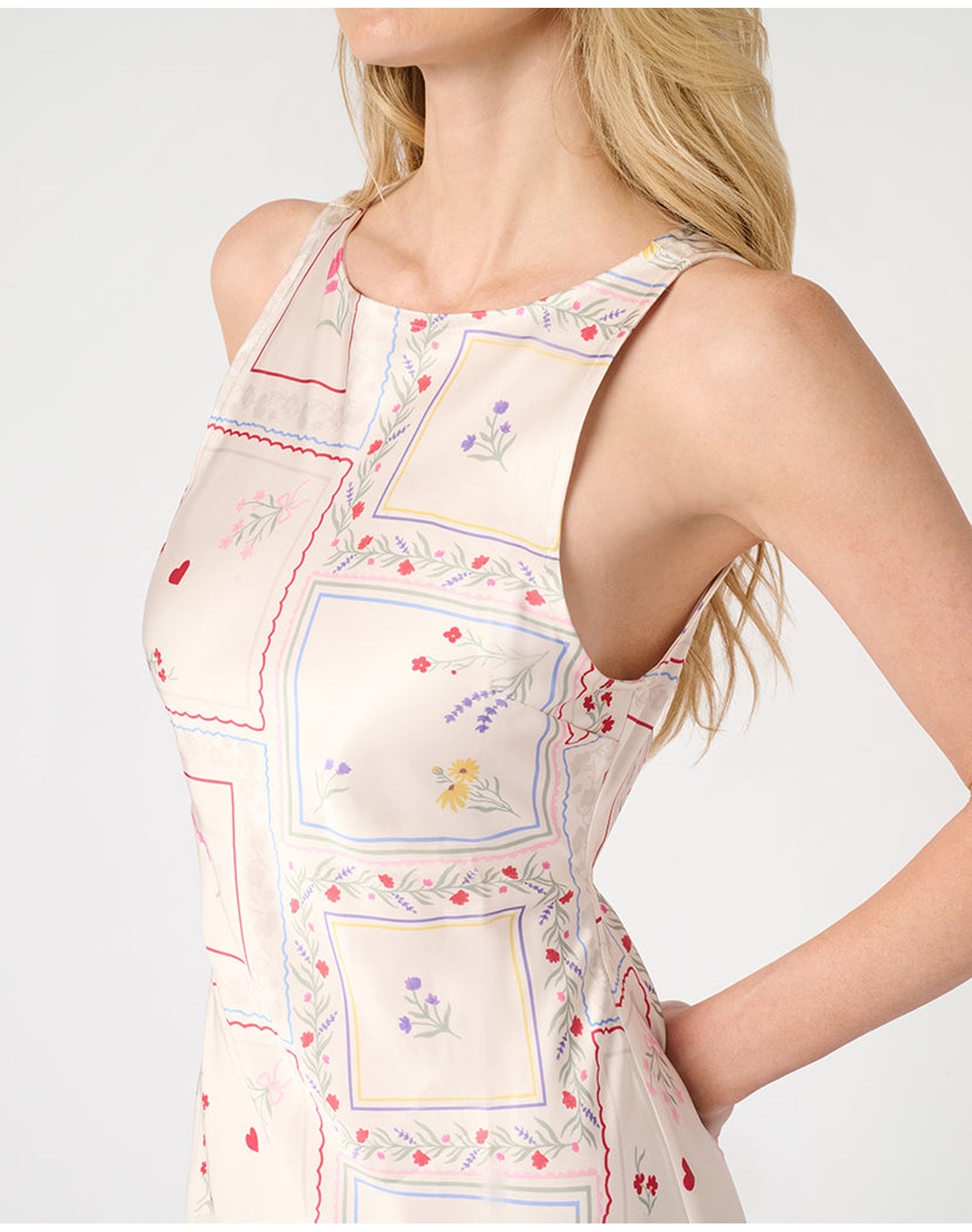Boat Neck Slip Dress | Ivory