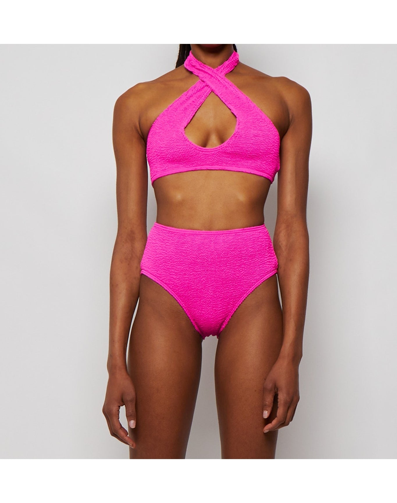 Bond-Eye | Women | Car Crop Eco Bikini Top | Bright Pink