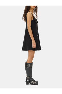 Bonded Crepe Mini Dress | Black (V2)