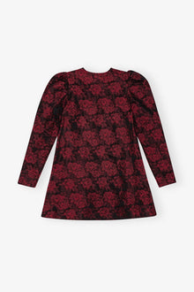 Botanical Jacquard Mini Dress | High Risk Red