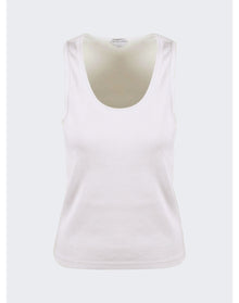 Bottega Veneta | Women | Dry Stretch Cotton Ribbed Tank Top | Chalk White