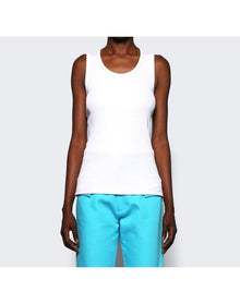 Bottega Veneta | Women | Dry Stretch Cotton Ribbed Tank Top | Chalk White