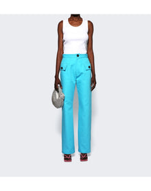 Bottega Veneta | Women | Dry Stretch Cotton Ribbed Tank Top | Chalk White